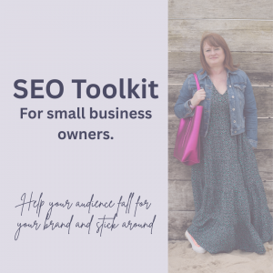 SEO Toolkit cover image featuring a headshot of Suzy Stanton on one side and the words SEO Toolkit on the other