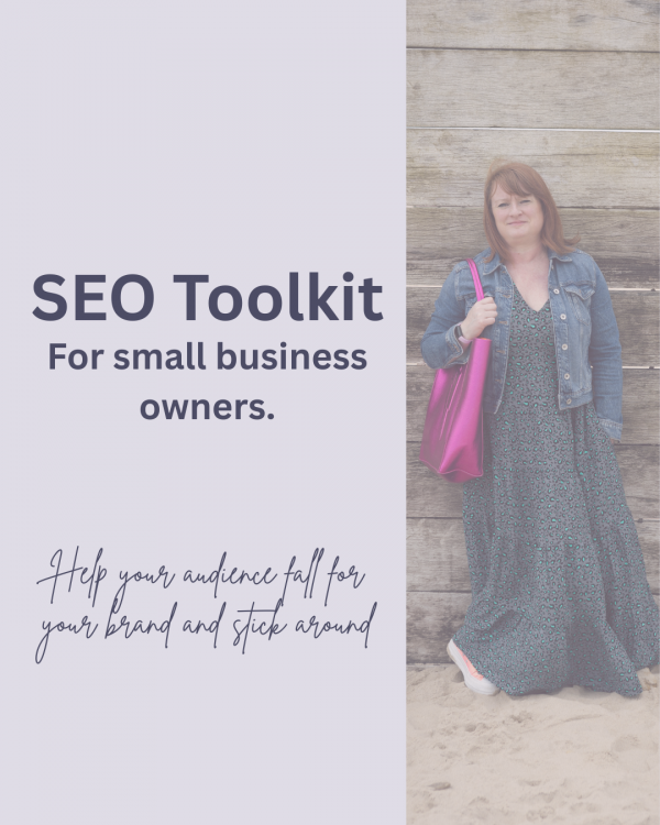 SEO Toolkit cover image featuring a headshot of Suzy Stanton on one side and the words SEO Toolkit on the other